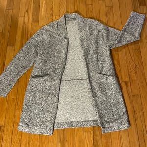 Zara Grey Soft Cardigan Blazer Style